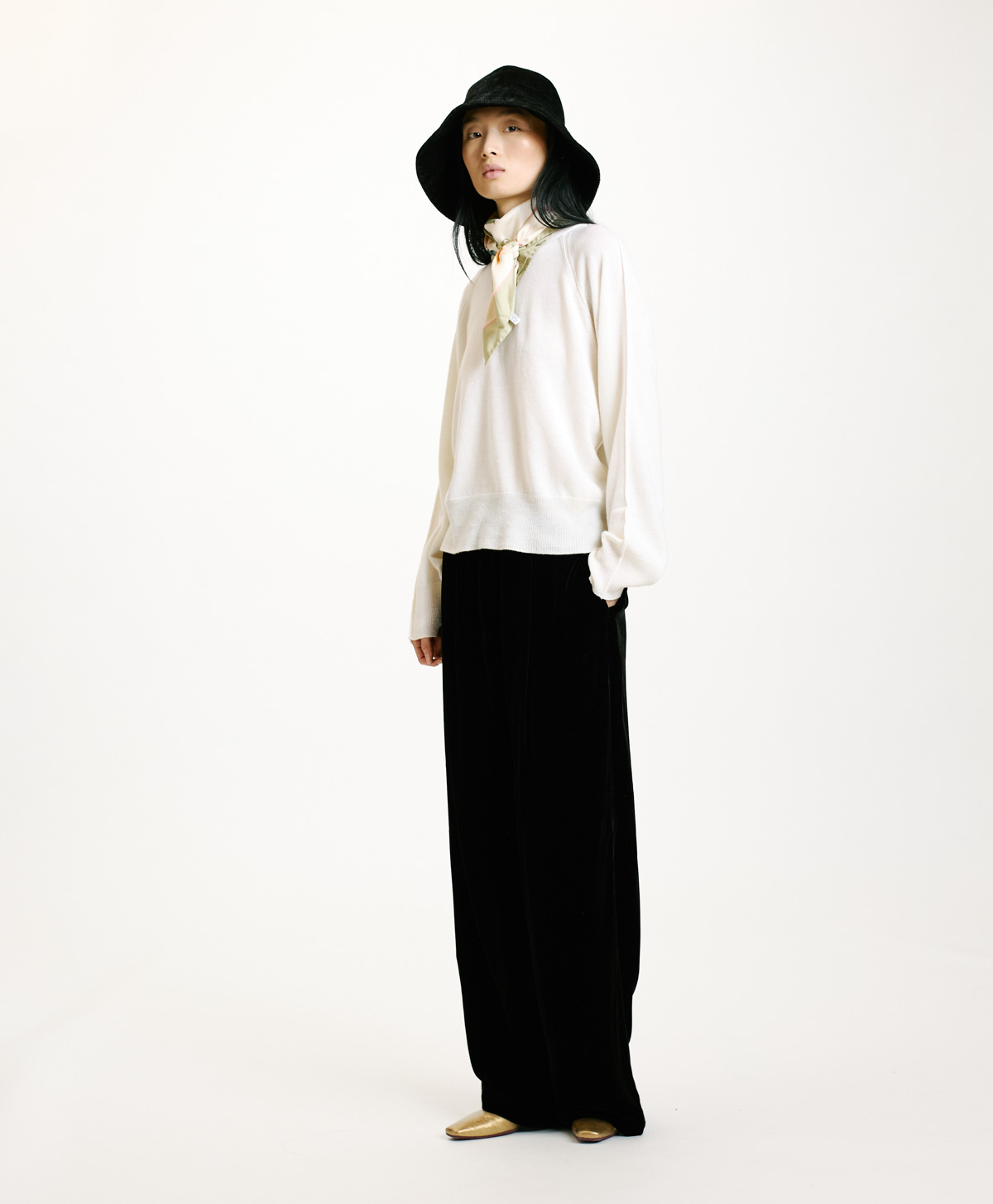 TRICOT ODINO EN LAINE MÉRINOS CACHEMIRE - CRÈME - Momonì