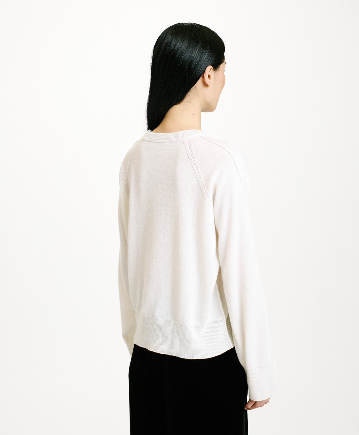 TRICOT ODINO EN LAINE MÉRINOS CACHEMIRE - CRÈME - Momonì