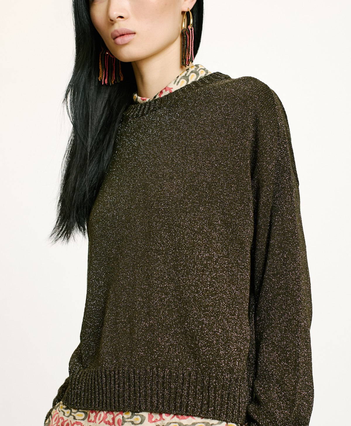 MAGLIA KARASU IN LUREX-ALGA - Momonì