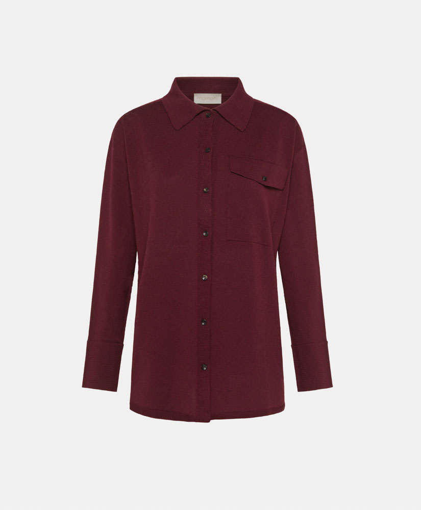 MAGLIA OKAMI IN LANA MERINOS-MOSTO D'UVA - Momonì