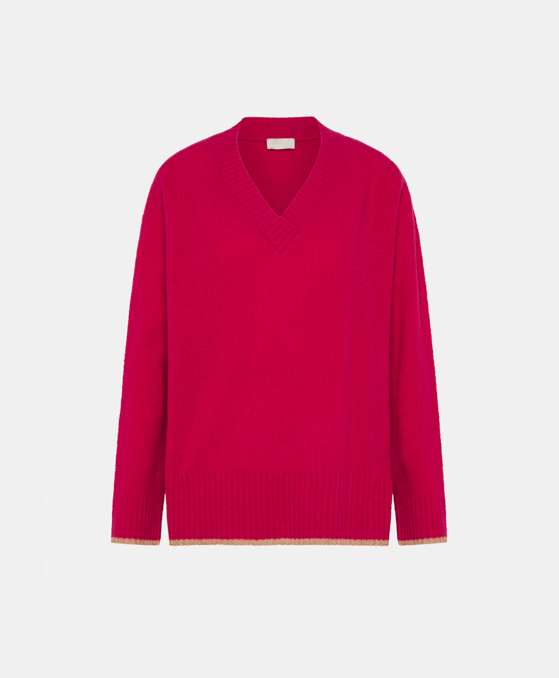 ORO STRETCH WOOL SWEATER IN RIB STITCH - CYCLAMEN - Momonì