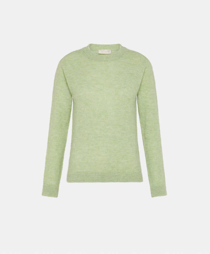 MAGLIA KIMPARA IN MOHAIR MISTO LUREX-VERDE ACIDO - Clothing - Momonì