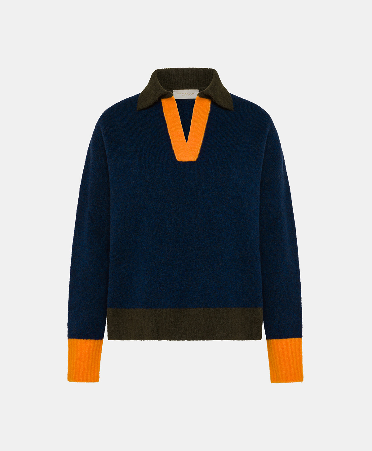 NEBBIOLO SWEATER IN COLOUR BLOCK FLEECE-EFFECT WOOL - BLUE - Clothing - Momonì