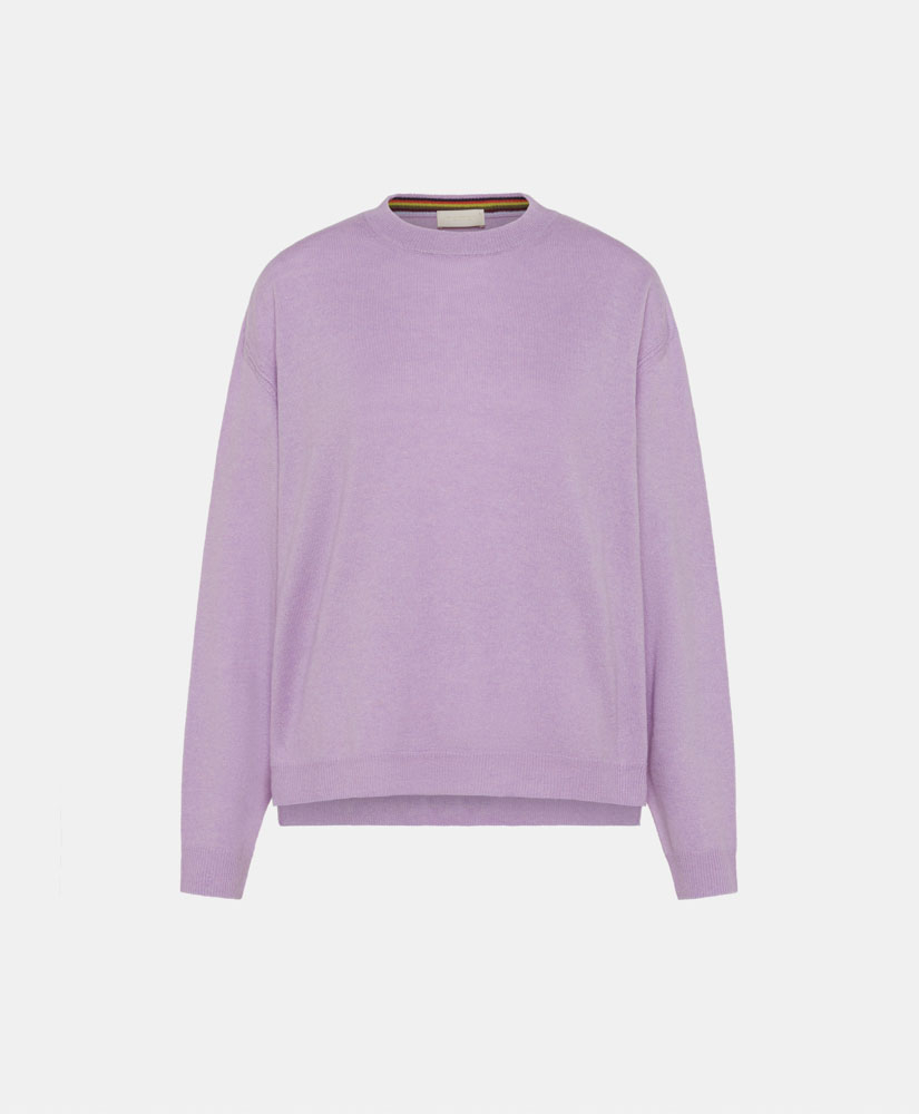 OITA SWEATER IN MERINO WOOL/CASHMERE - LILAC - Momonì