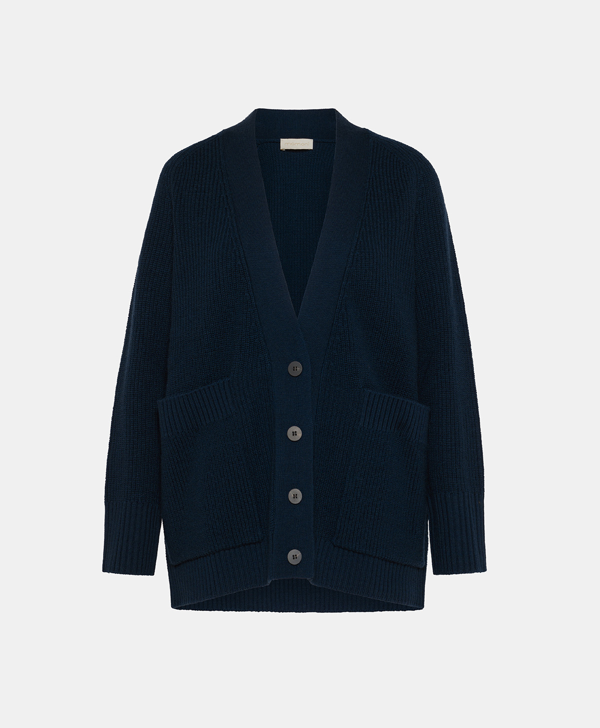 NATSU RIBBED SWEATER IN MERINO WOOL - BLUE - Momonì