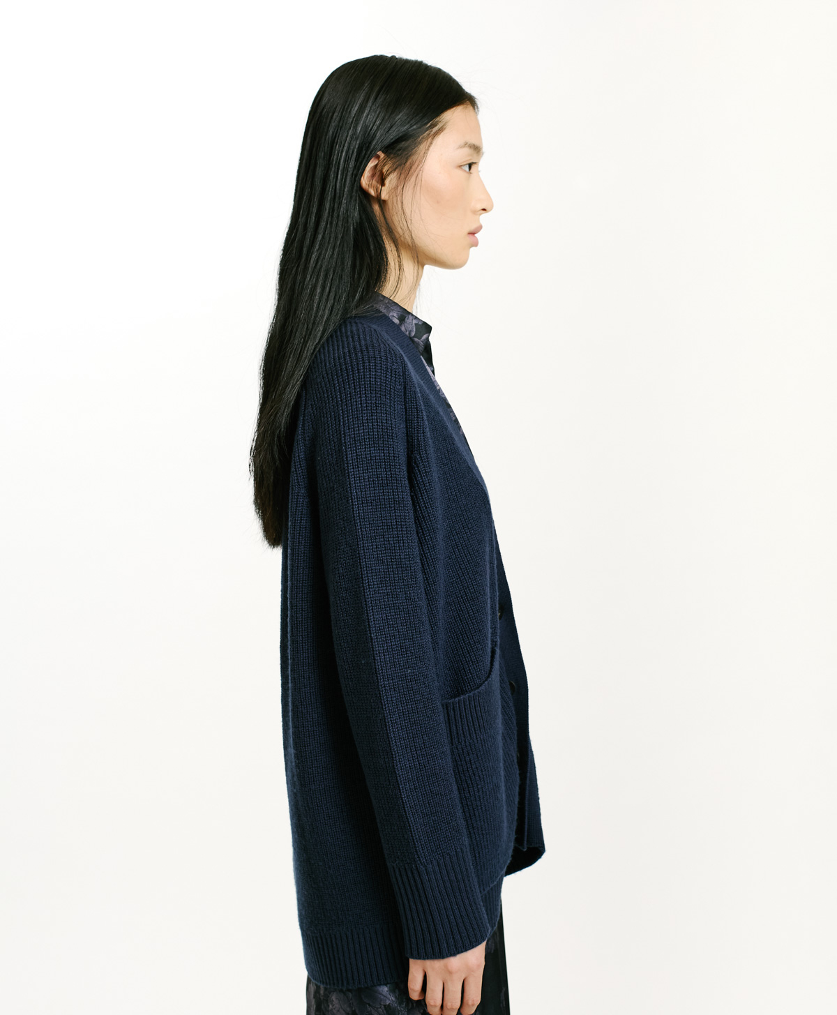NATSU RIBBED SWEATER IN MERINO WOOL - BLUE - Momonì