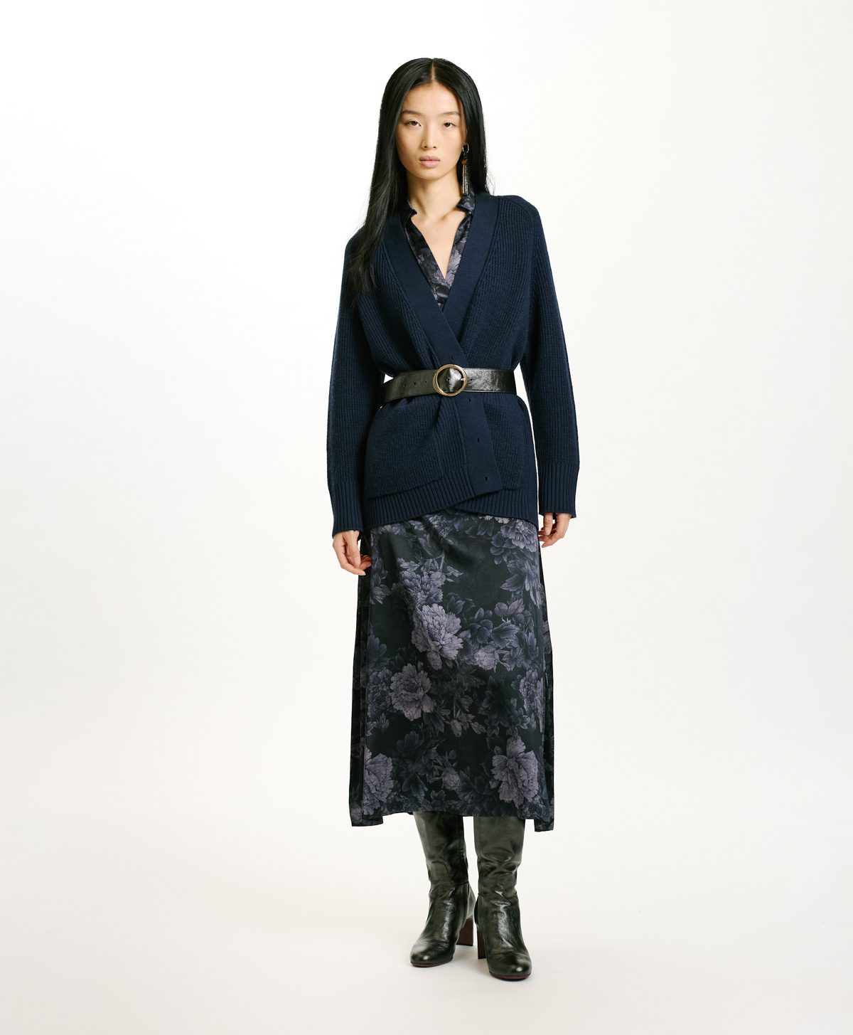 NATSU RIBBED SWEATER IN MERINO WOOL - BLUE - Momonì
