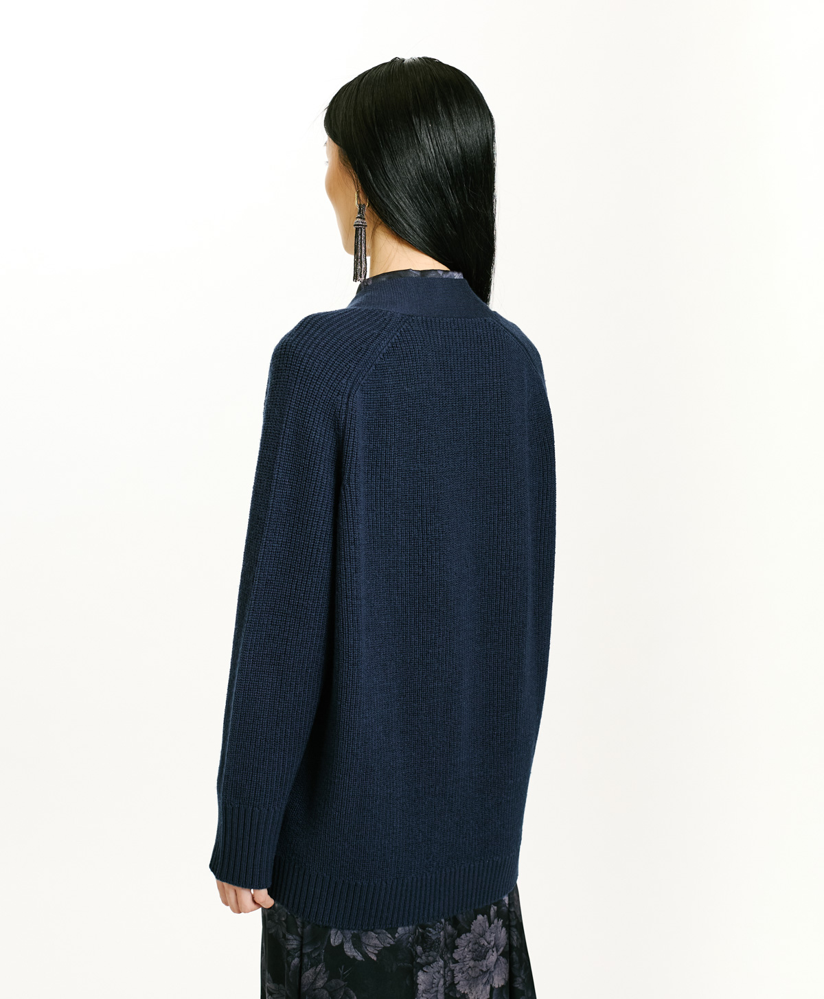 NATSU RIBBED SWEATER IN MERINO WOOL - BLUE - Momonì