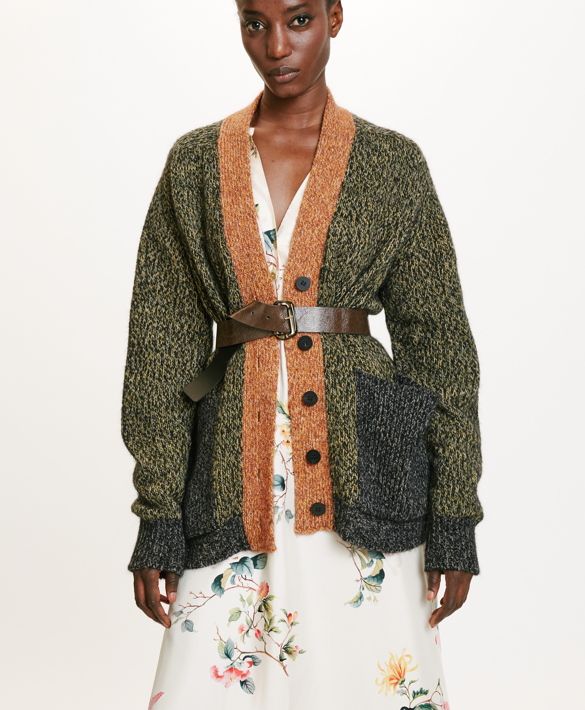 TRICOT NATSU MOULINÉ COLOR BLOCK - MULTICOLORE VERT - Momonì