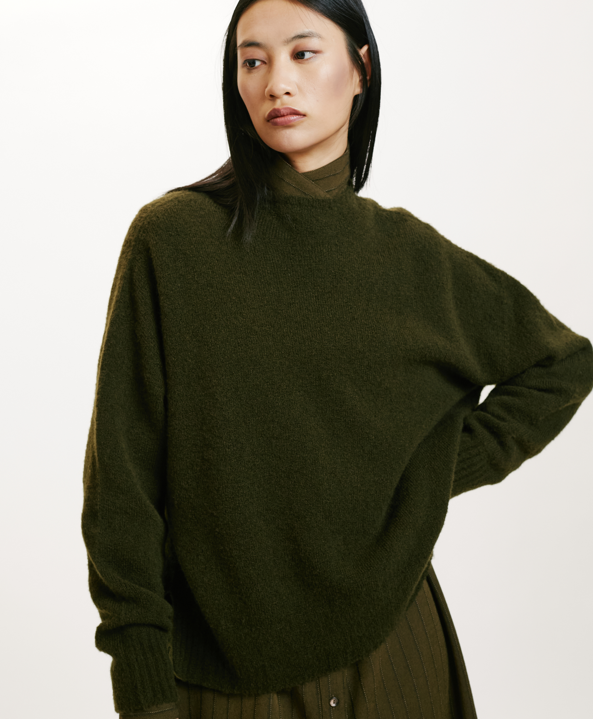 MAGLIA KOBE IN EFFETTO FELPA UNITO-VERDE - Momonì