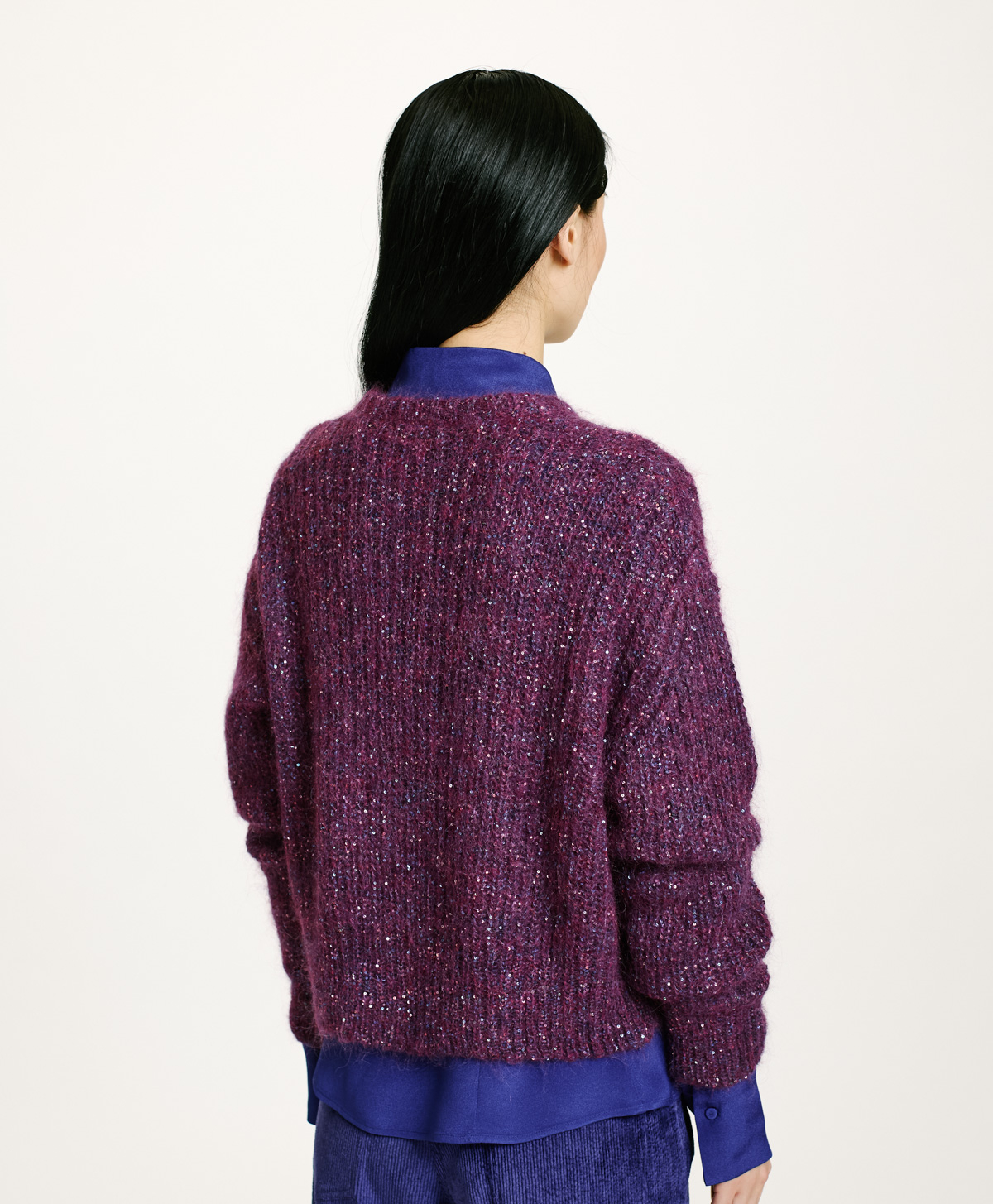 ODO SWEATER IN SHADED MOHAIR - VIOLET - Momonì