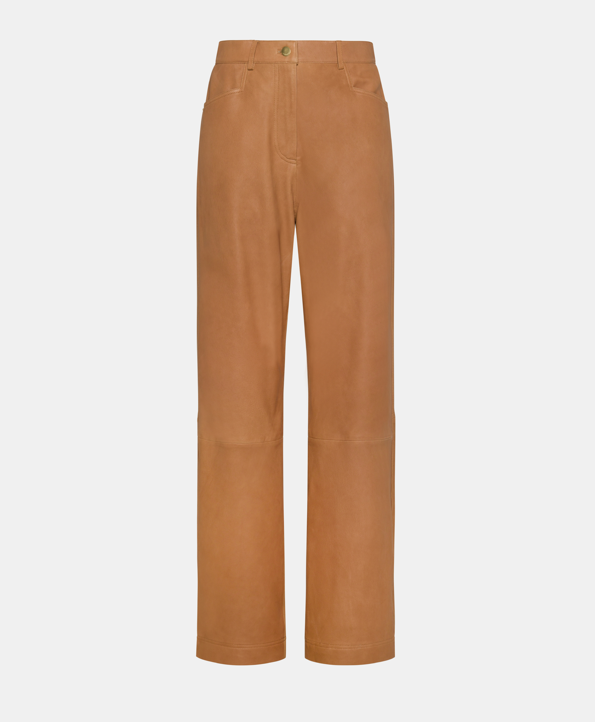 JACQUES PANTS IN NAPPA LEATHER - COGNAC - Clothing - Momonì