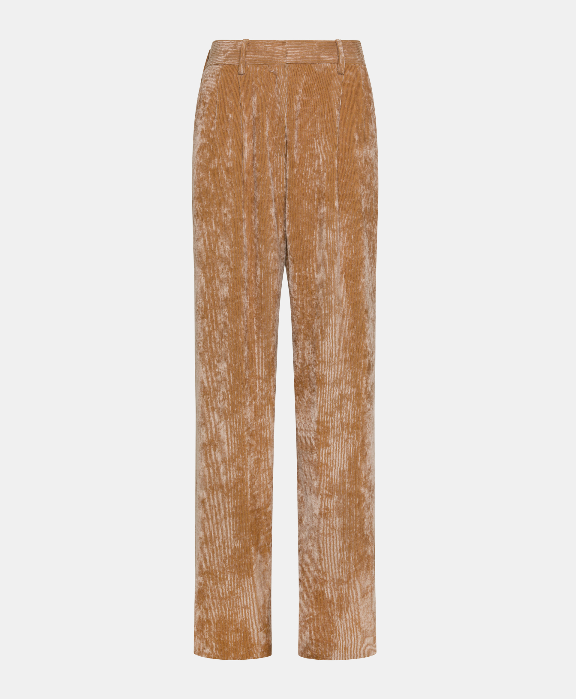 PANTALON KYOTO EN VELOURS STRETCH BICOLORE - AMANDE - Clothing - Momonì