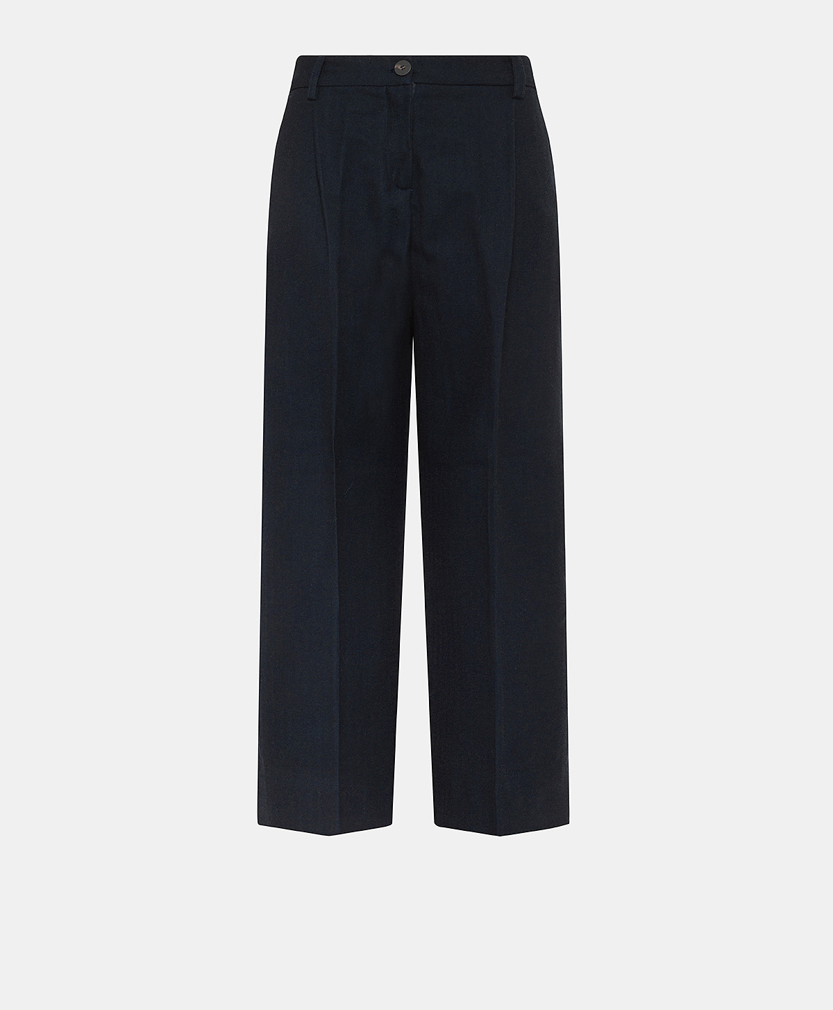 GRECALE BIS PANTS IN CHEVRON COTTON/WOOL - BLUE - Momonì