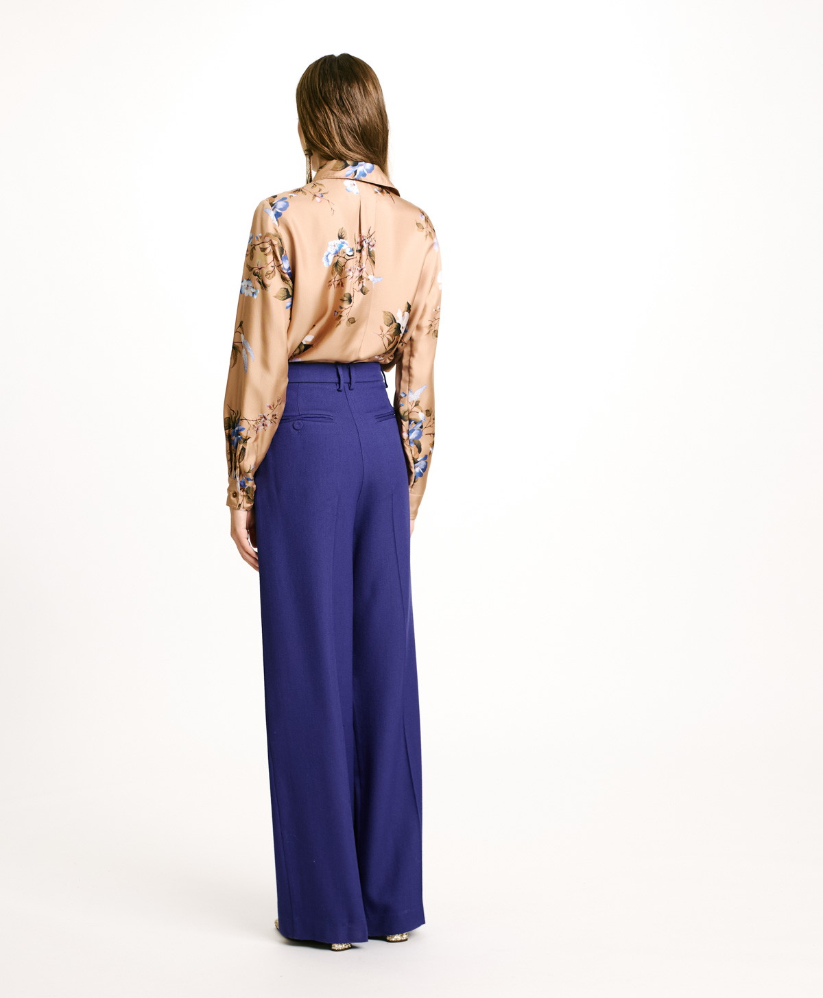 IRUSU PANTS IN WOOL VISCOSE TWILL - BLUE - Momonì