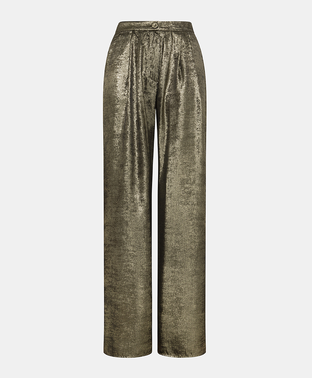 PANTALON PATRICE EN LAMINÉ FLUIDE  - OR FONCÉ - Momonì