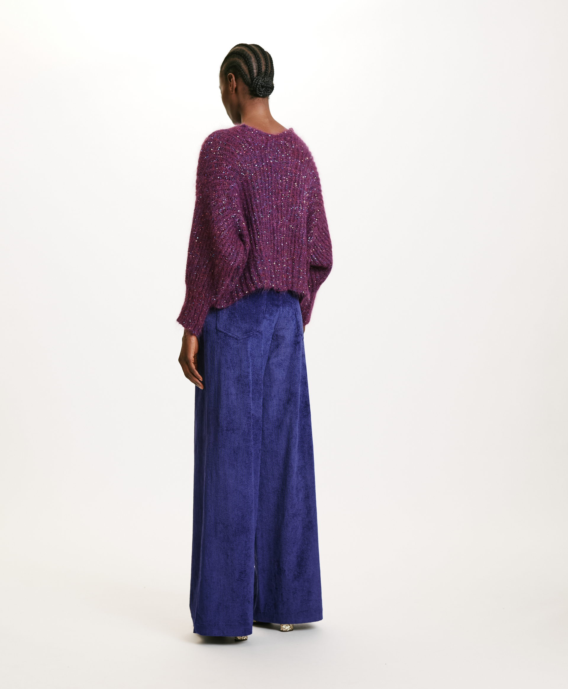 GUSTAVE PANTS IN STRETCH CORDUROY - BLUE - Momonì