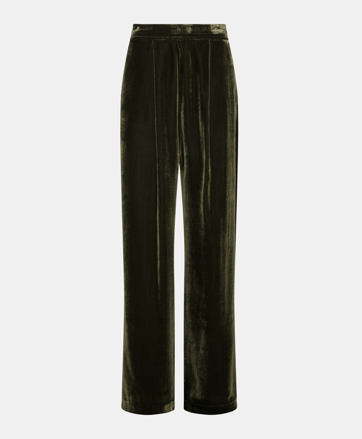 PASCAL PANTS IN SMOOTH SILK BLEND VELVET - MATCHA GREEN - Clothing - Momonì