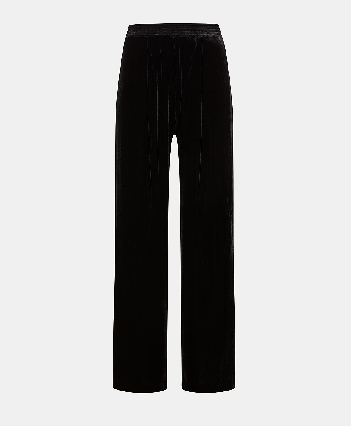 PANTALON PASCAL EN VELOURS MÉLANGE DE SOIE LISSE - NOIR - Momonì
