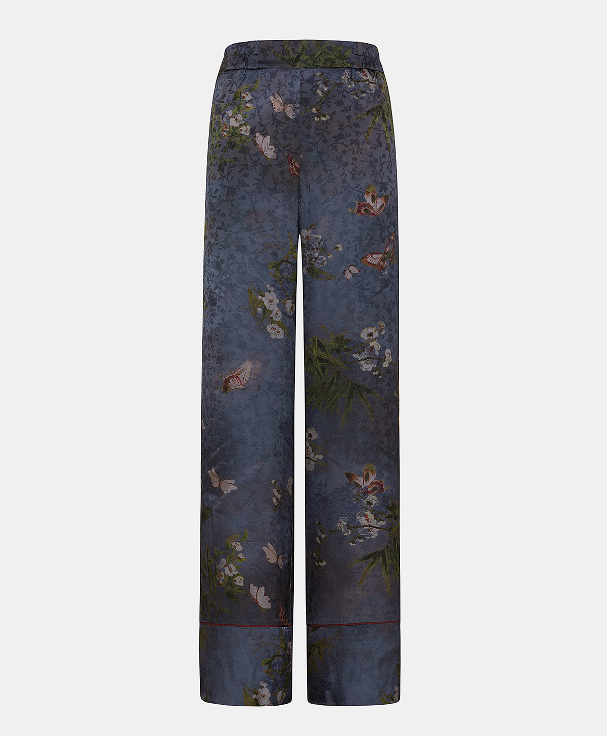 DAIKI PANTS IN PRINTED JACQUARD VISCOSE - MULTICOLOR DUSTY GREY - Clothing - Momonì
