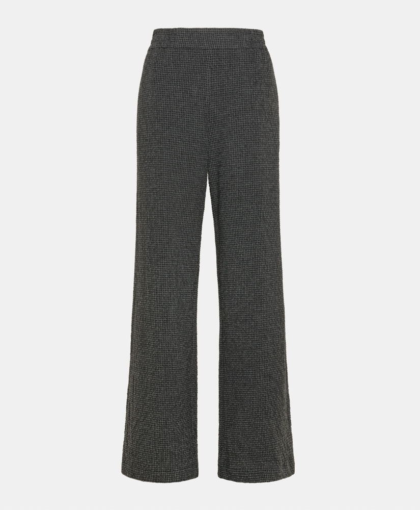 BACCARAT PANTS IN HOUNDSTOOTH SEERSUCKER - BLACK/ANTHRACITE - Momonì