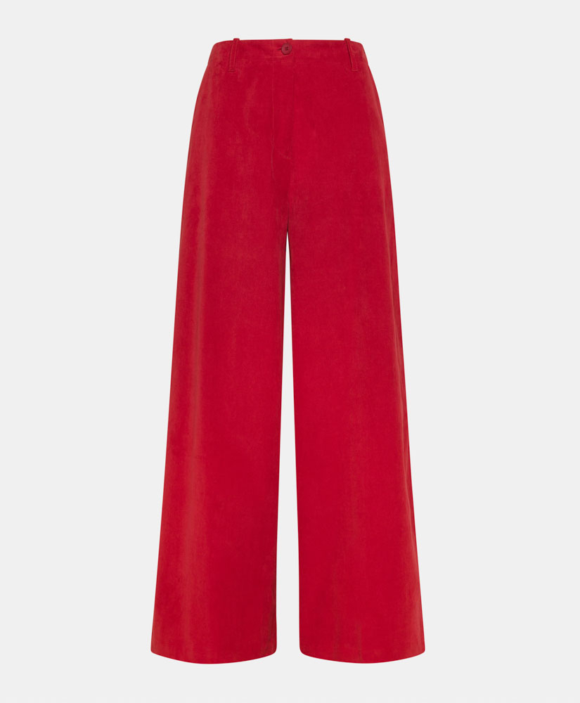 KOI PANTS IN STRETCH NEEDLECORD - CARMINIO RED - Momonì