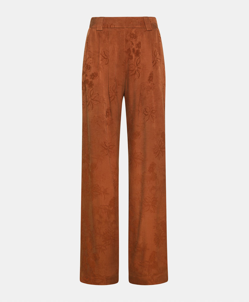 LANZAROTE BIS PANTS IN JACQUARD LYOCELL VISCOSE - TERRACOTTA - Momonì