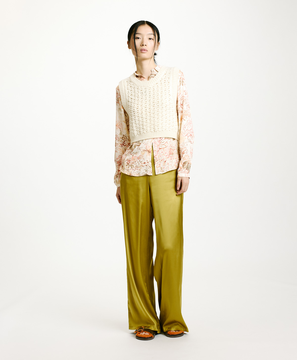 HARUMA PANT IN SATIN - OIL - Momonì