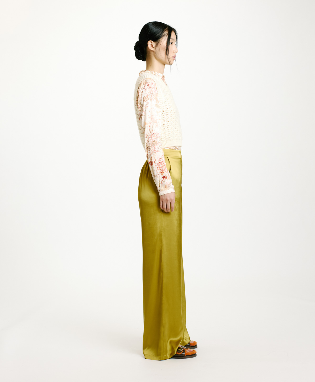 HARUMA PANT IN SATIN - OIL - Momonì