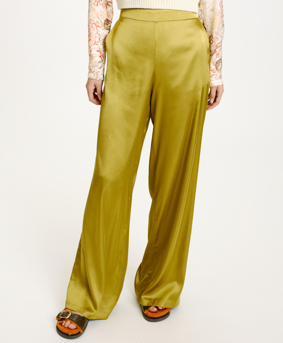 HARUMA PANT IN SATIN - OIL - Momonì