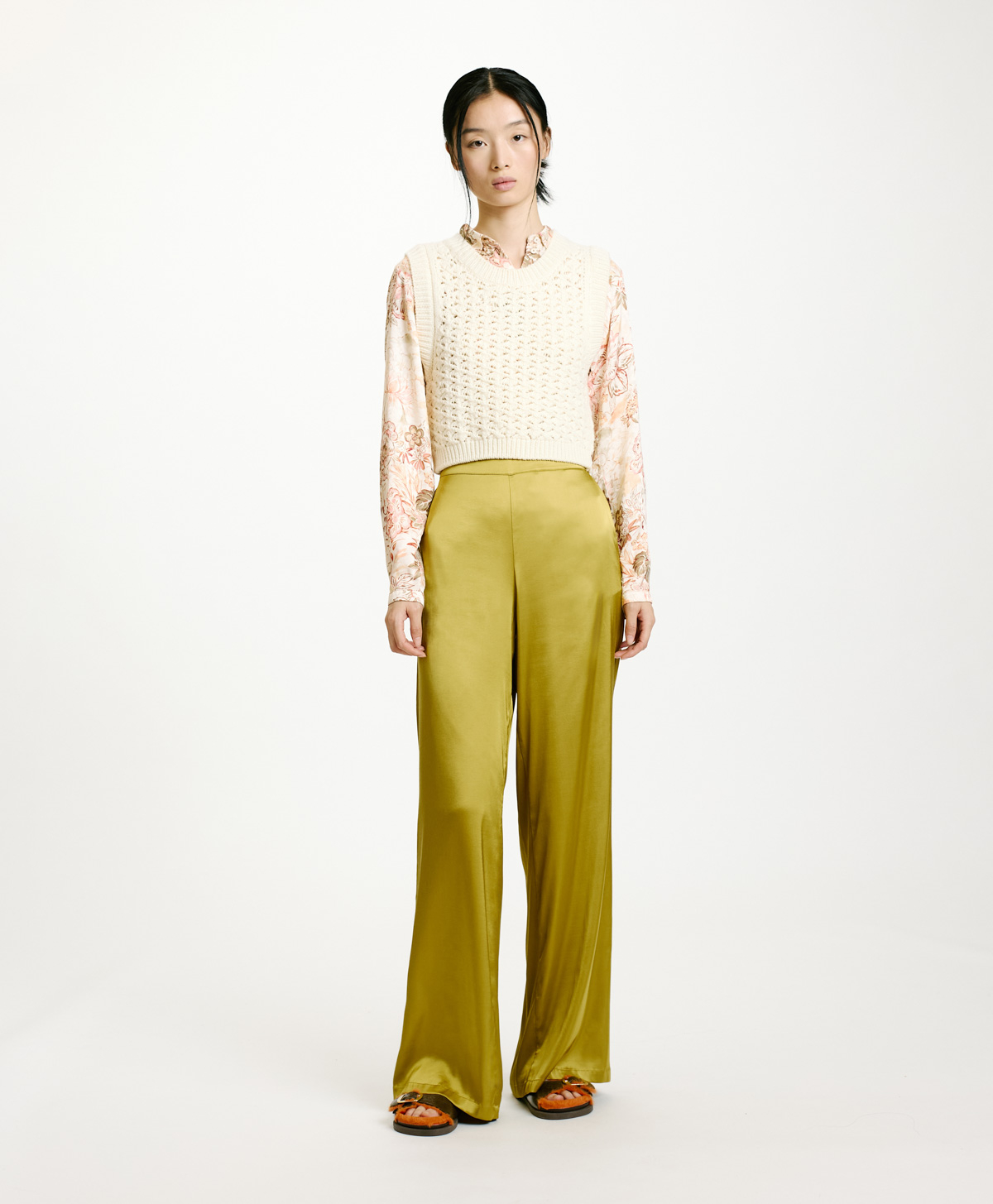 HARUMA PANT IN SATIN - OIL - Momonì