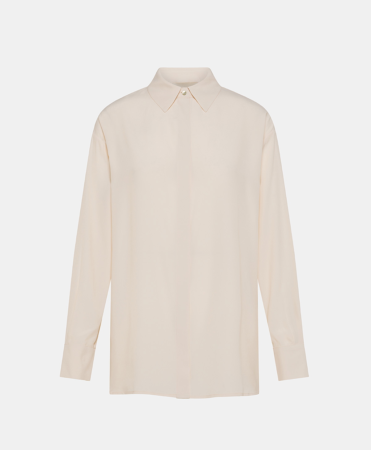 SAYONARA SHIRT IN SOLID COLOUR ACETATE/SILK - CREAM - Momonì