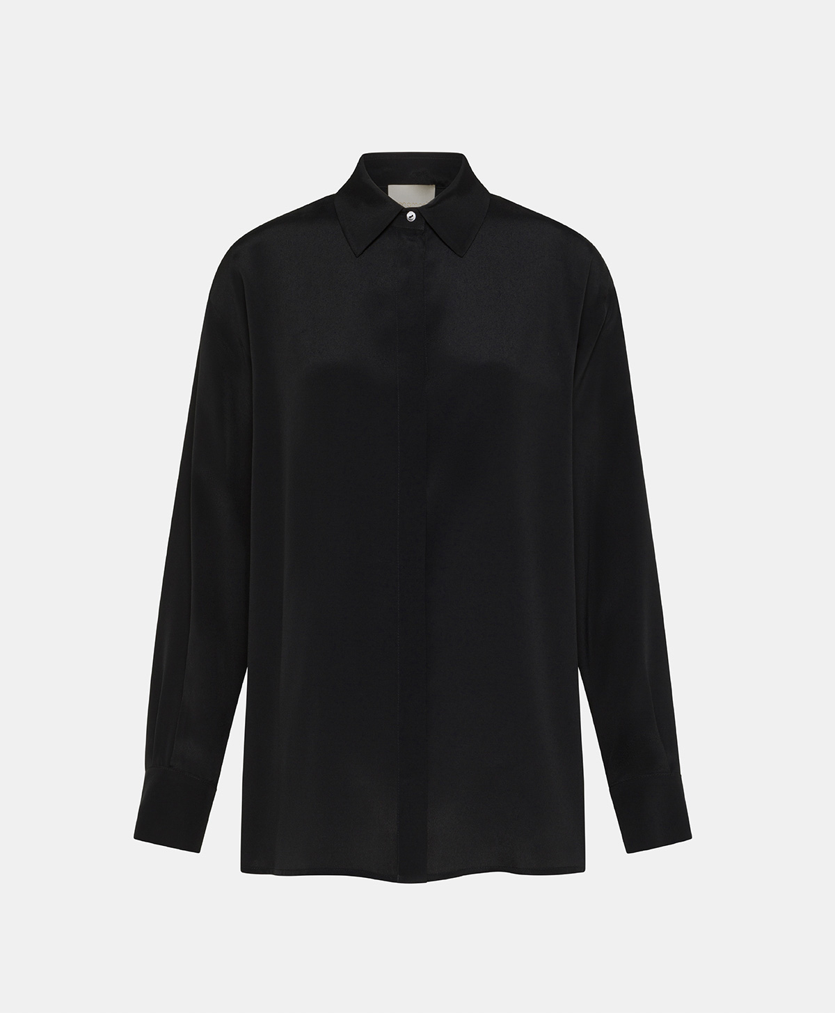 SAYONARA SHIRT IN SOLID COLOUR ACETATE/SILK - BLACK - Clothing - Momonì