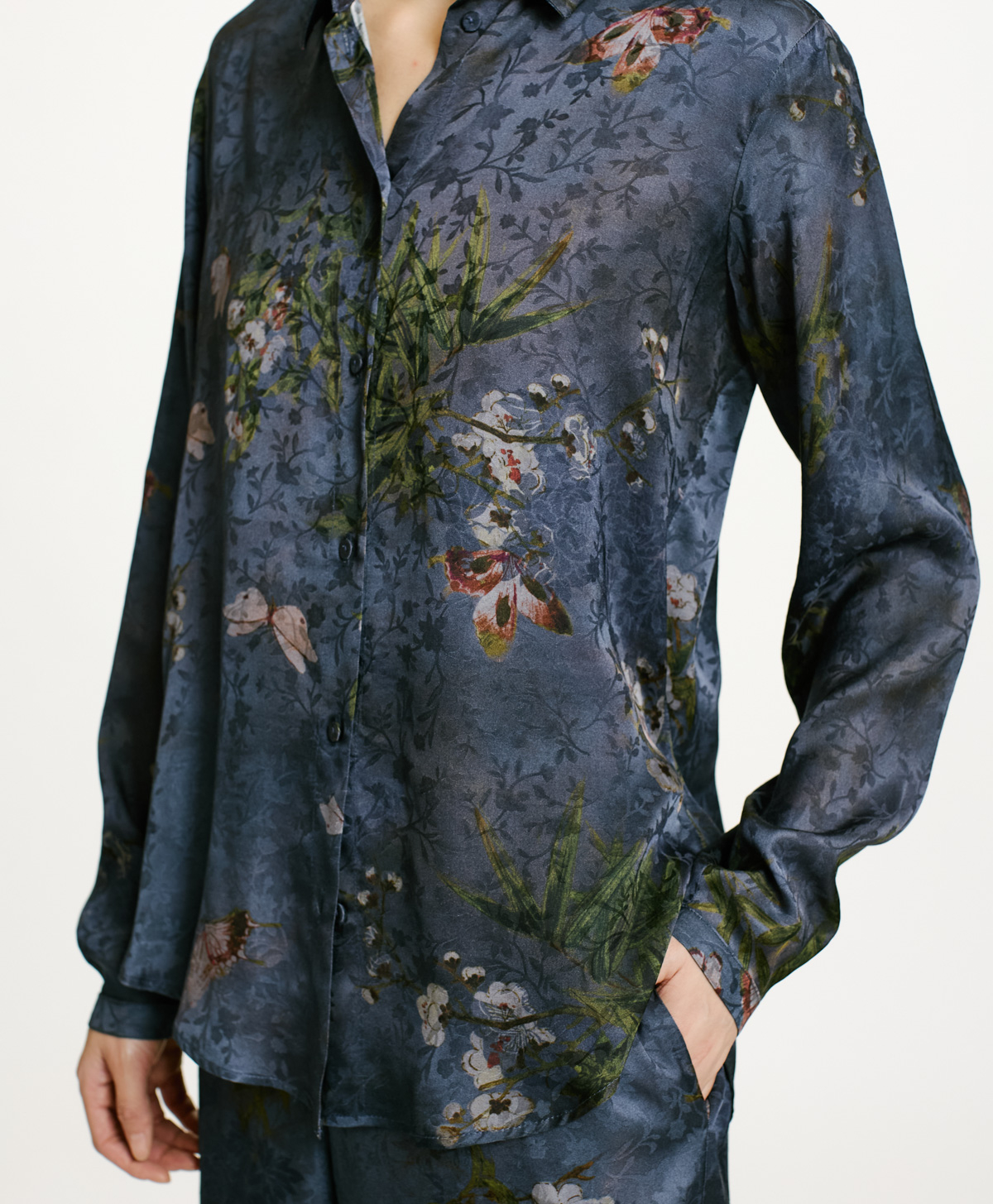 MEUDON SHIRT IN PRINTED JACQUARD VISCOSE - MULTICOLOR DUSTY GREY - Momonì
