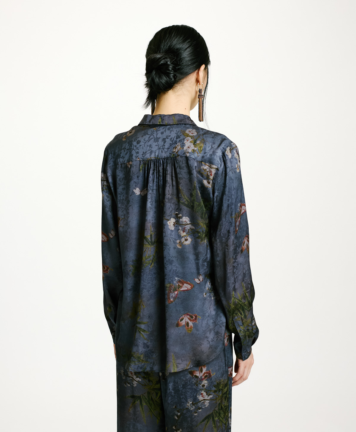 MEUDON SHIRT IN PRINTED JACQUARD VISCOSE - MULTICOLOR DUSTY GREY - Momonì