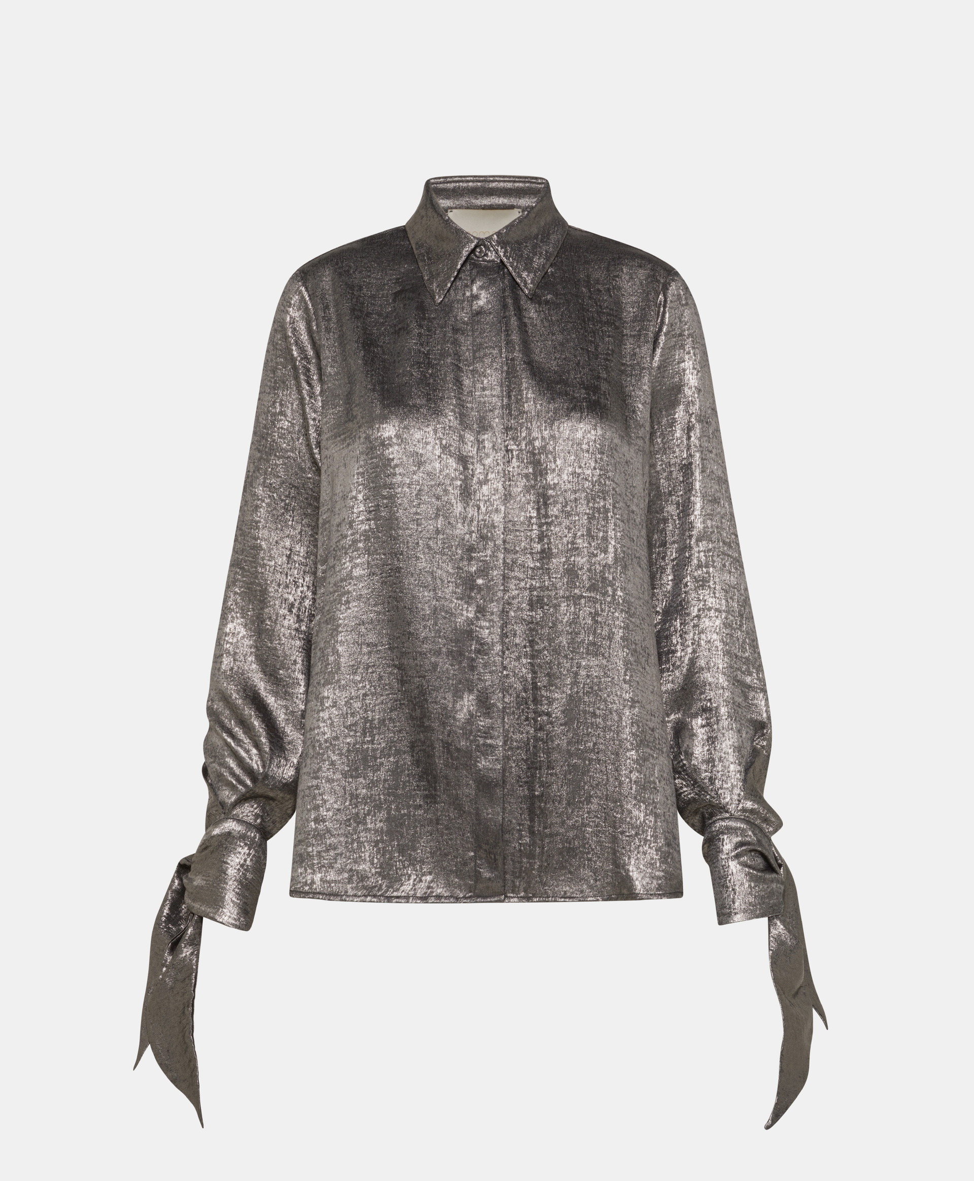 CHEMISIER SAKE EN LAMINÉ FLUIDE  - ARGENT - Clothing - Momonì