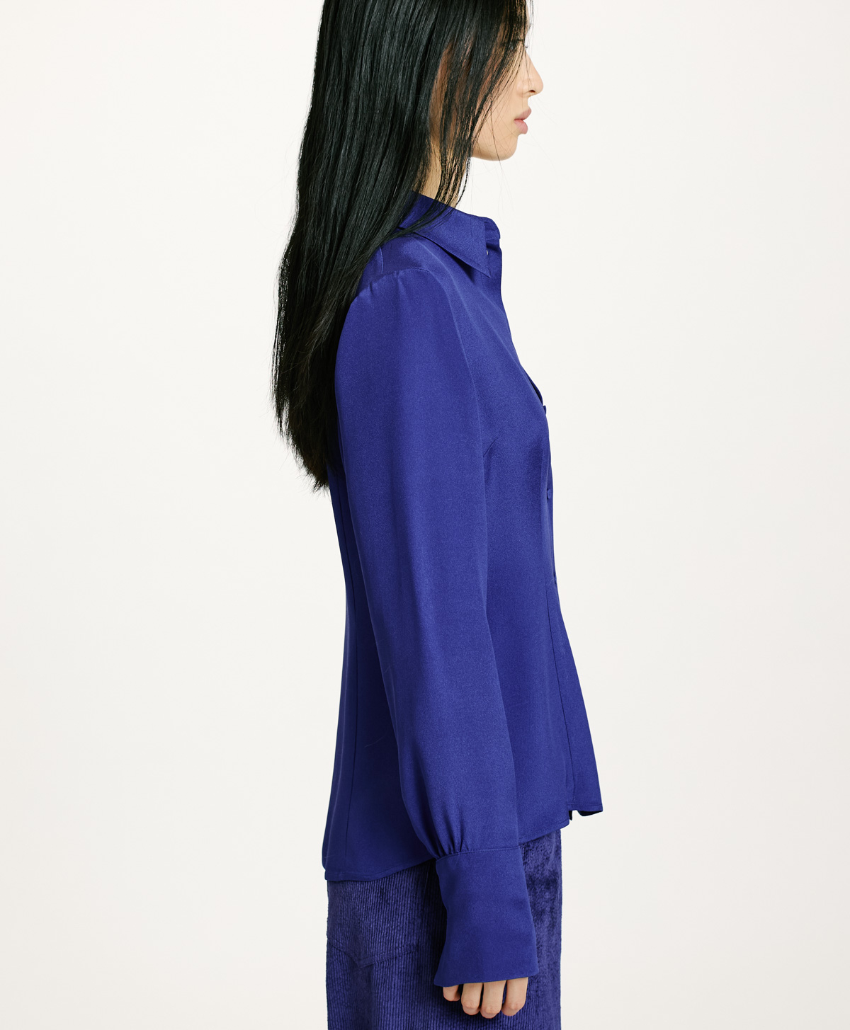 ORIGA SHIRT IN CREPE SILK BLEND  - BLUE - Momonì