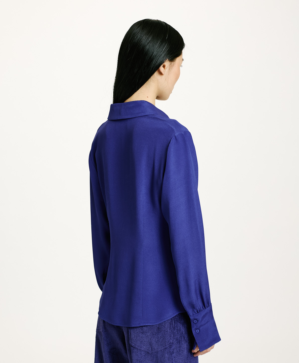ORIGA SHIRT IN CREPE SILK BLEND  - BLUE - Momonì