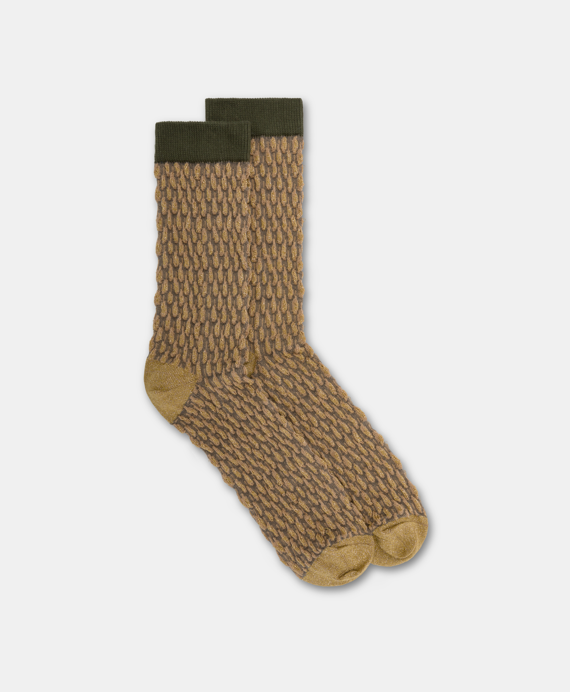 BENRI JACQUARD SOCKS - GREEN MULTICOLOR - Momonì