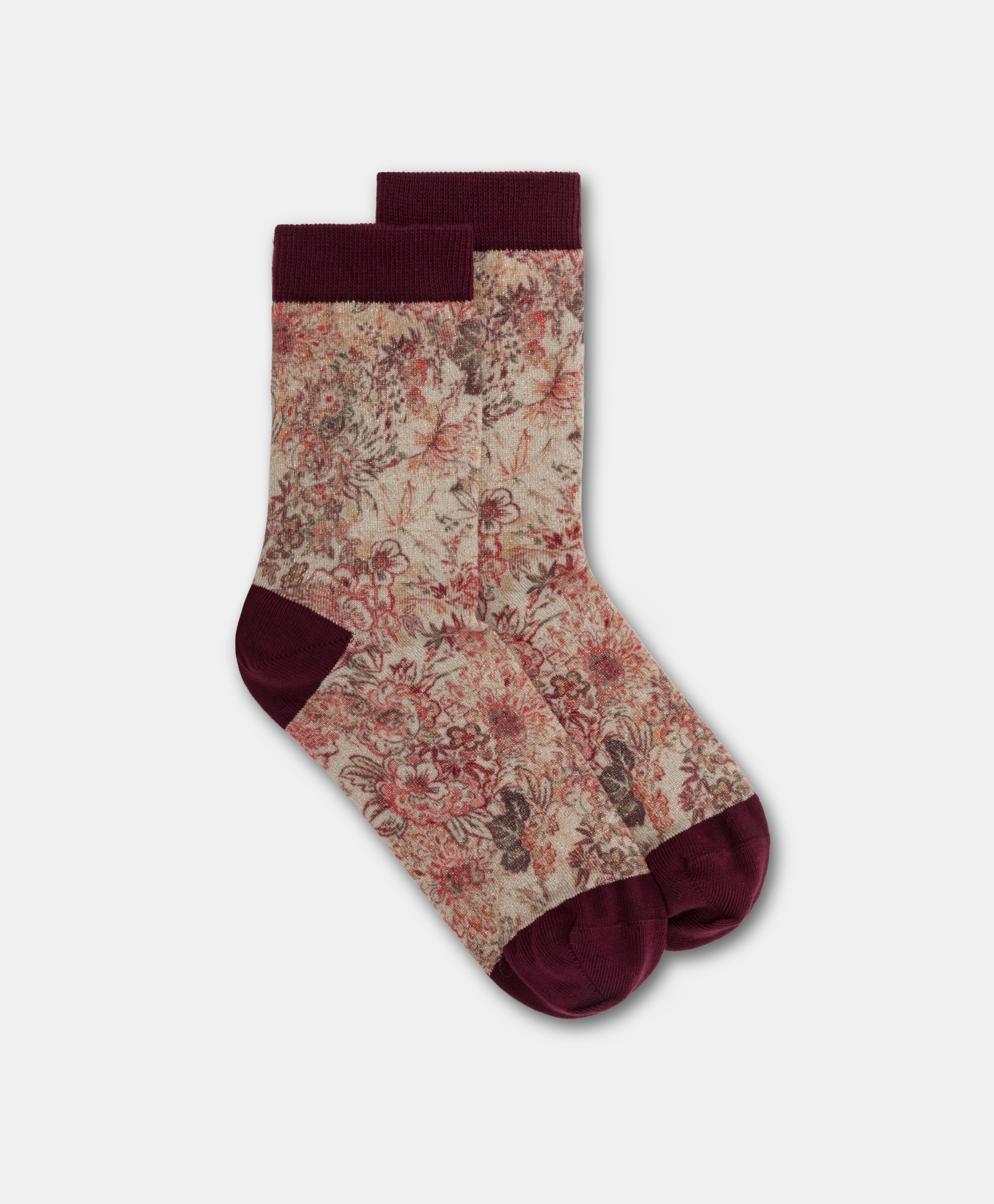 NANAMI PRINTED SOCKS - MULTICOLOR ROSE - Momonì