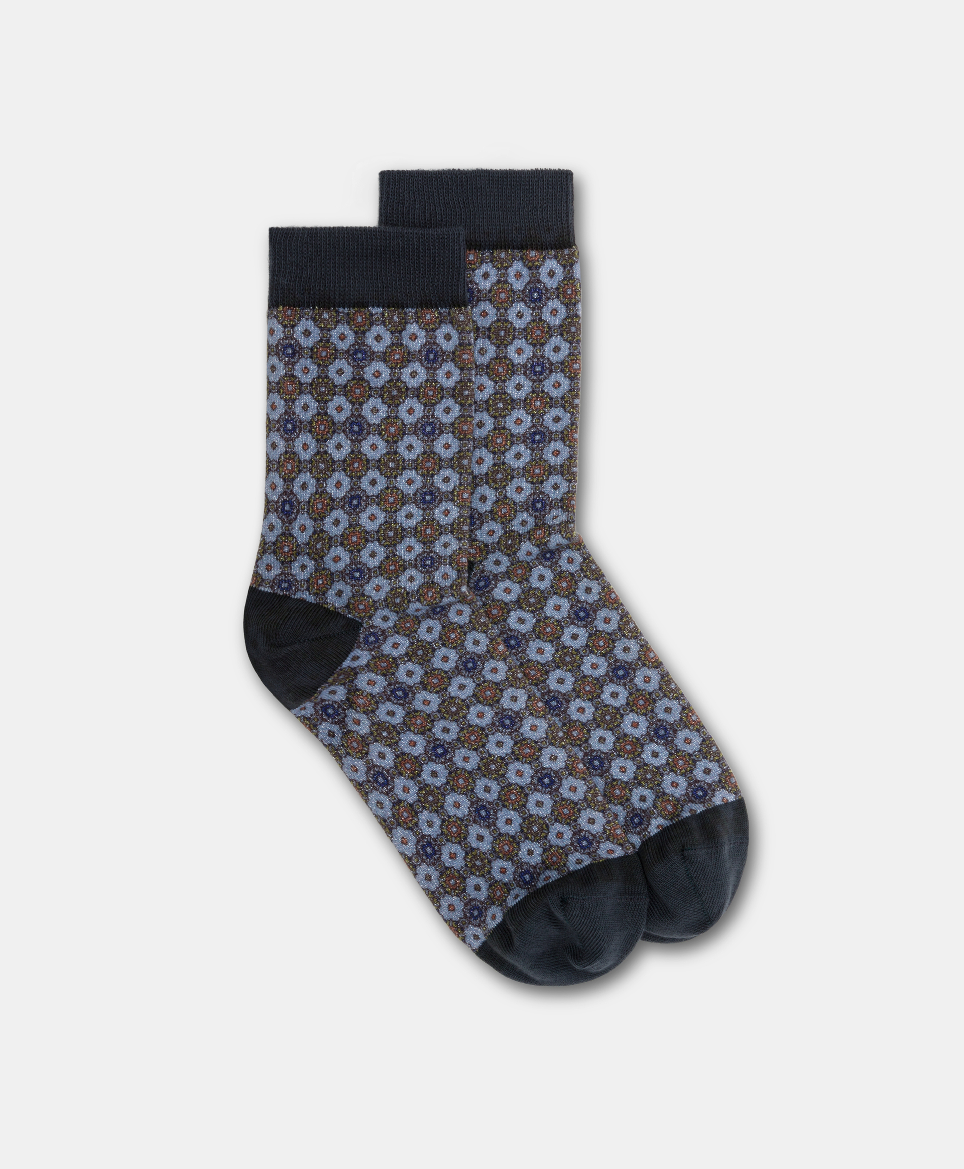 NANAMI PRINTED SOCKS - LIGHT BLUE/CARAMEL - Momonì