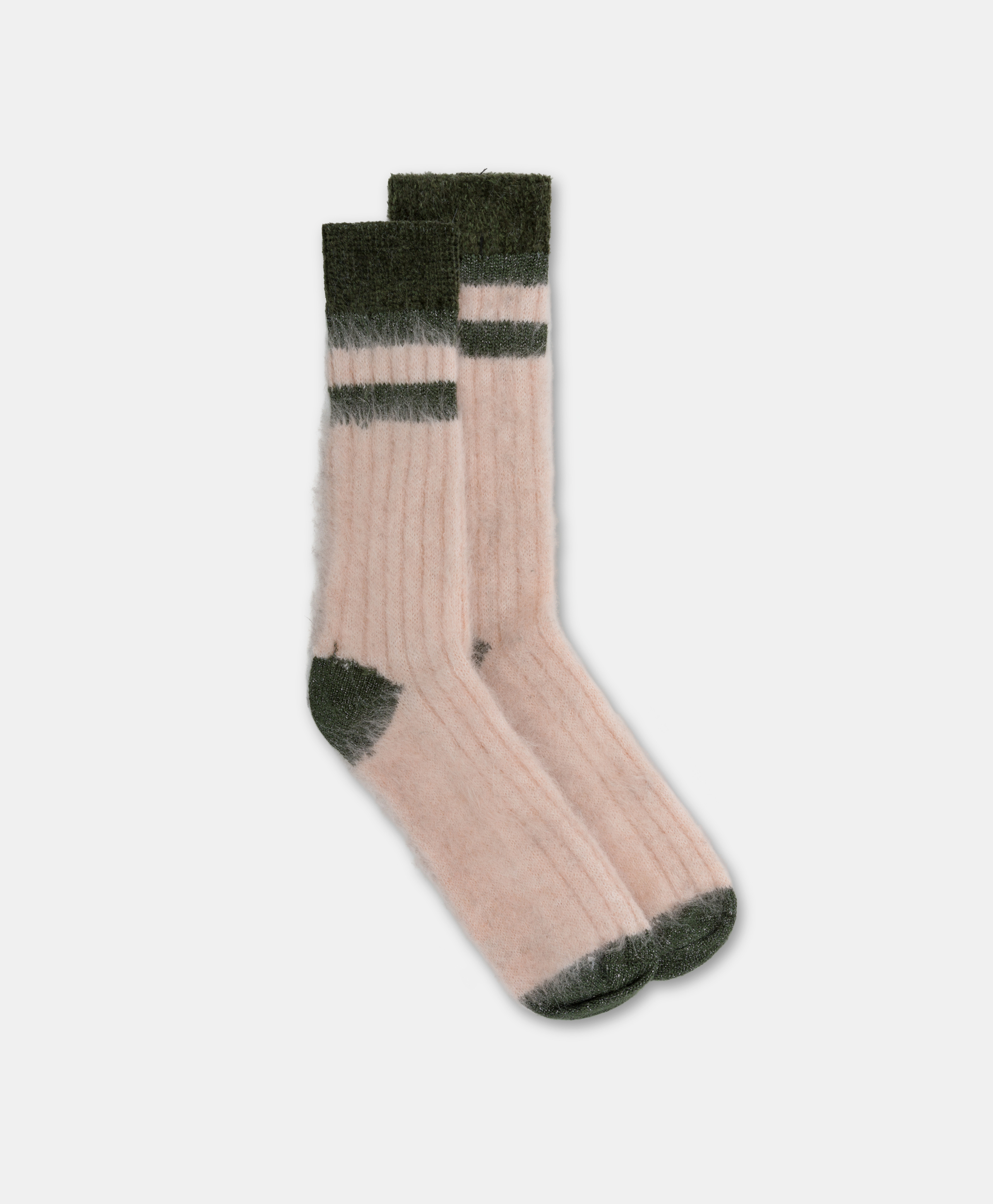 JOSHI SOCKS IN ALPACA AND CHENILLE - PINK/GREEN - Momonì