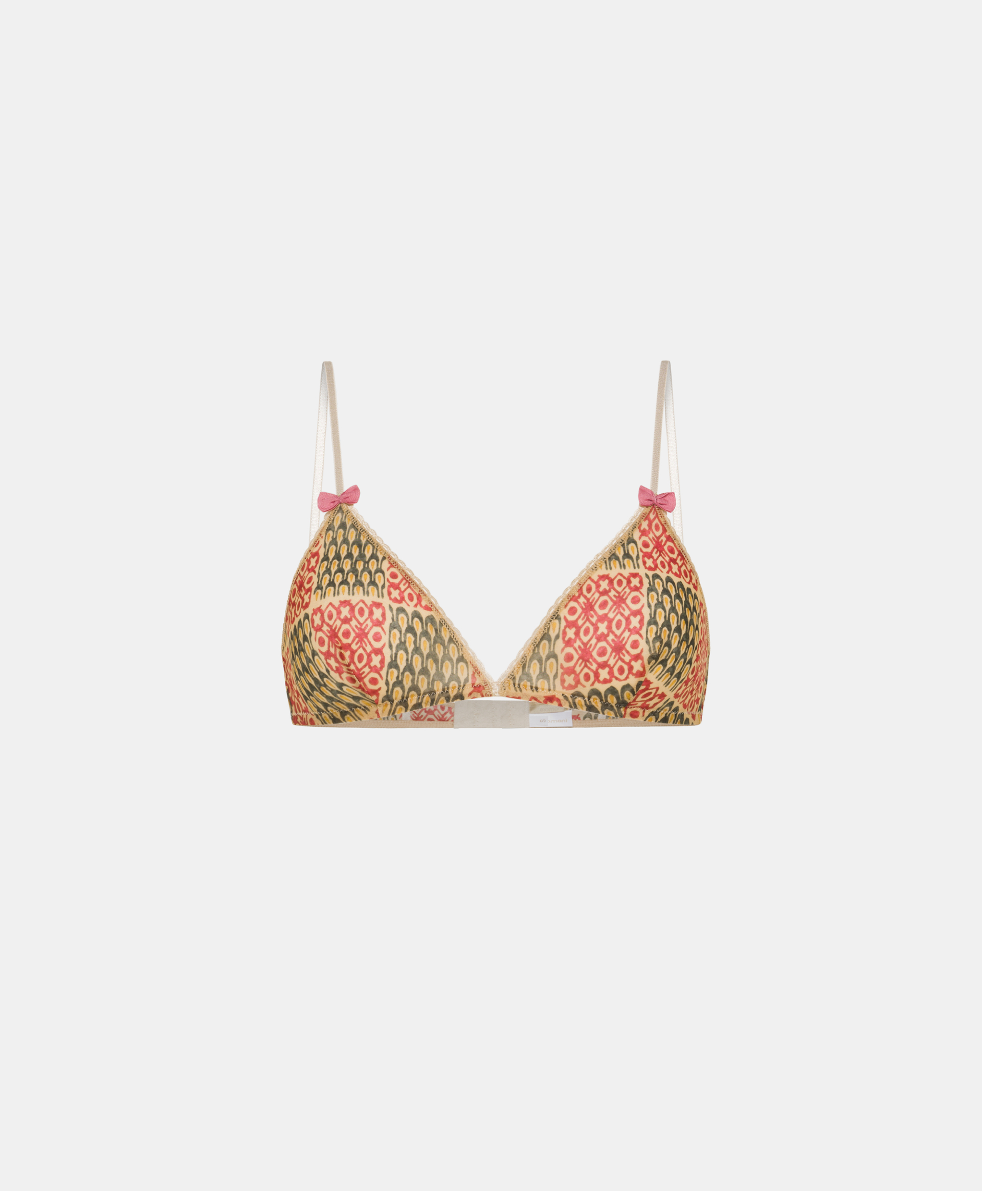 AMETHIST BRA IN PRINTED NYLON - ARMY/CORAL - Momonì