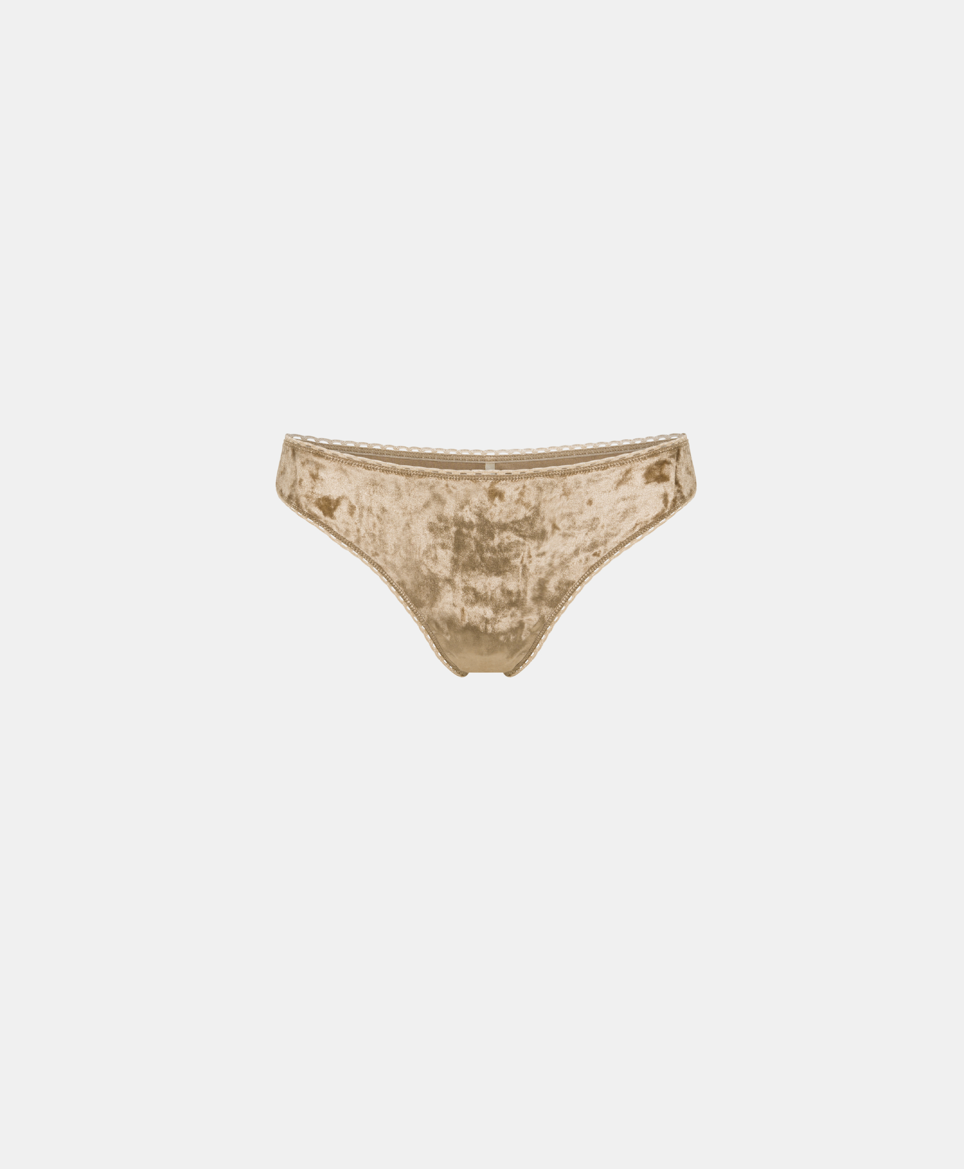 ARCA KNICKERS IN STRETCH VELVET - TAUPE - Underwear - Momonì
