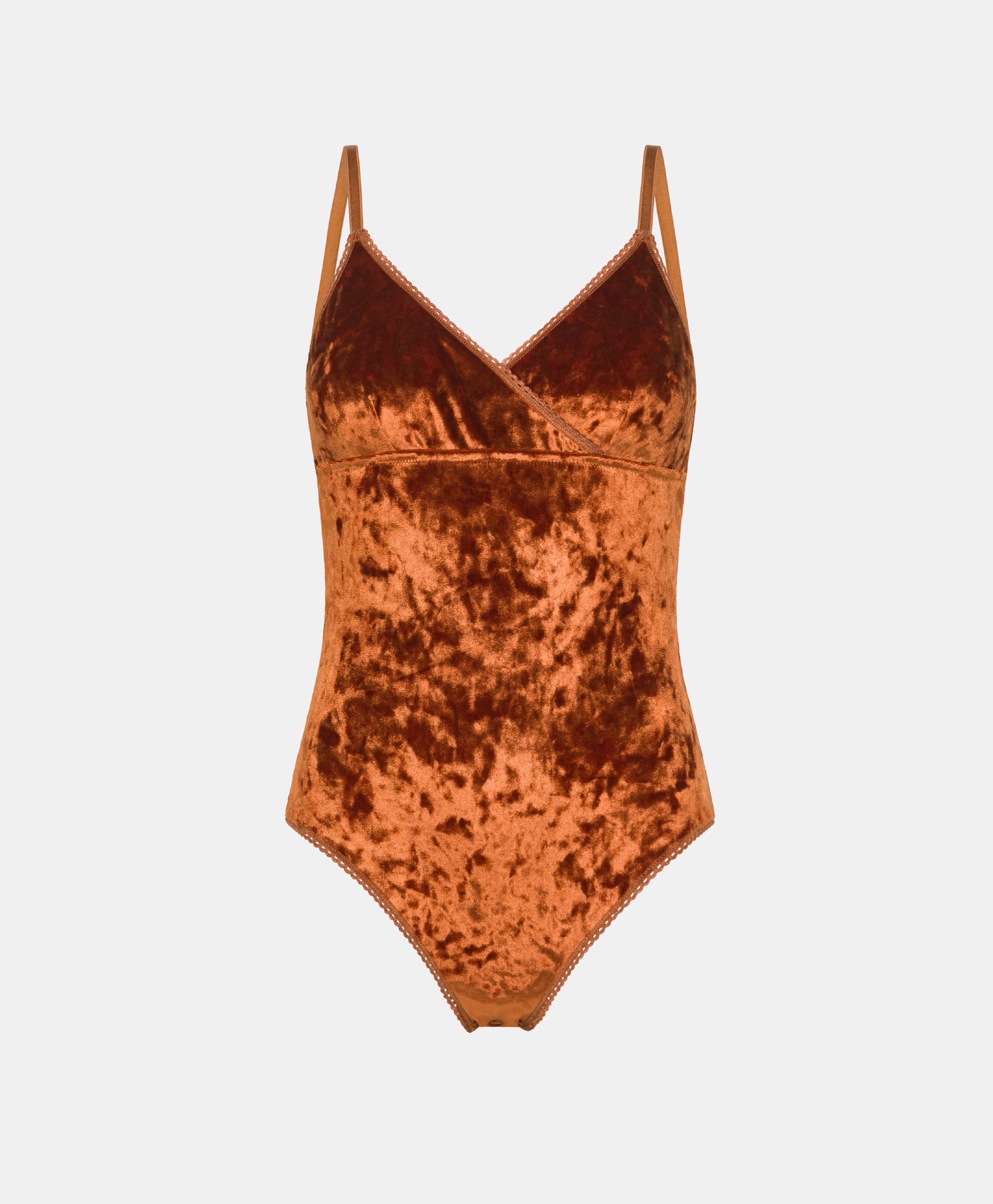 TORE BODY IN STRETCH VELVET - RUST - Underwear - Momonì