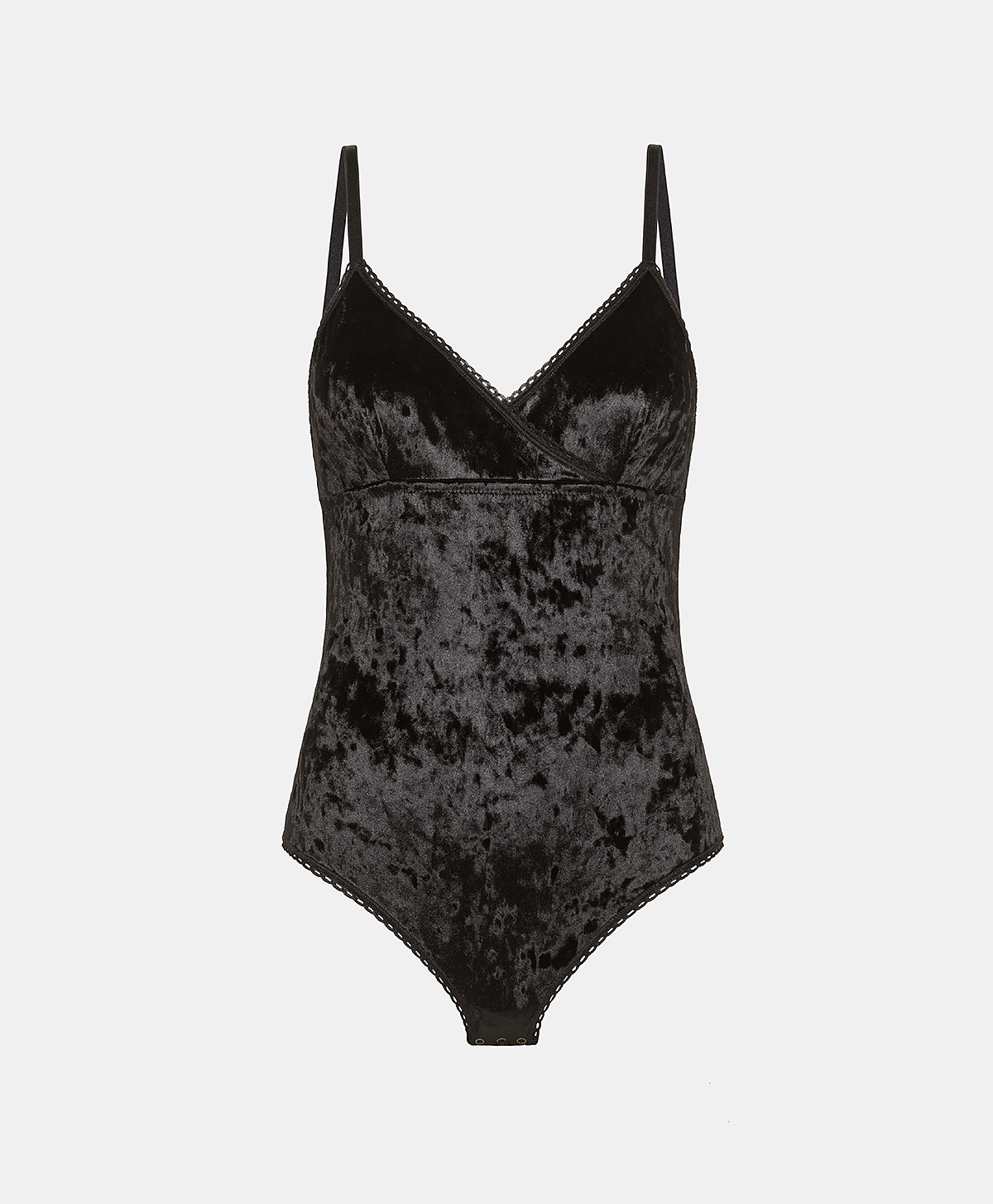 TORE BODY IN STRETCH VELVET - BLACK - Momonì