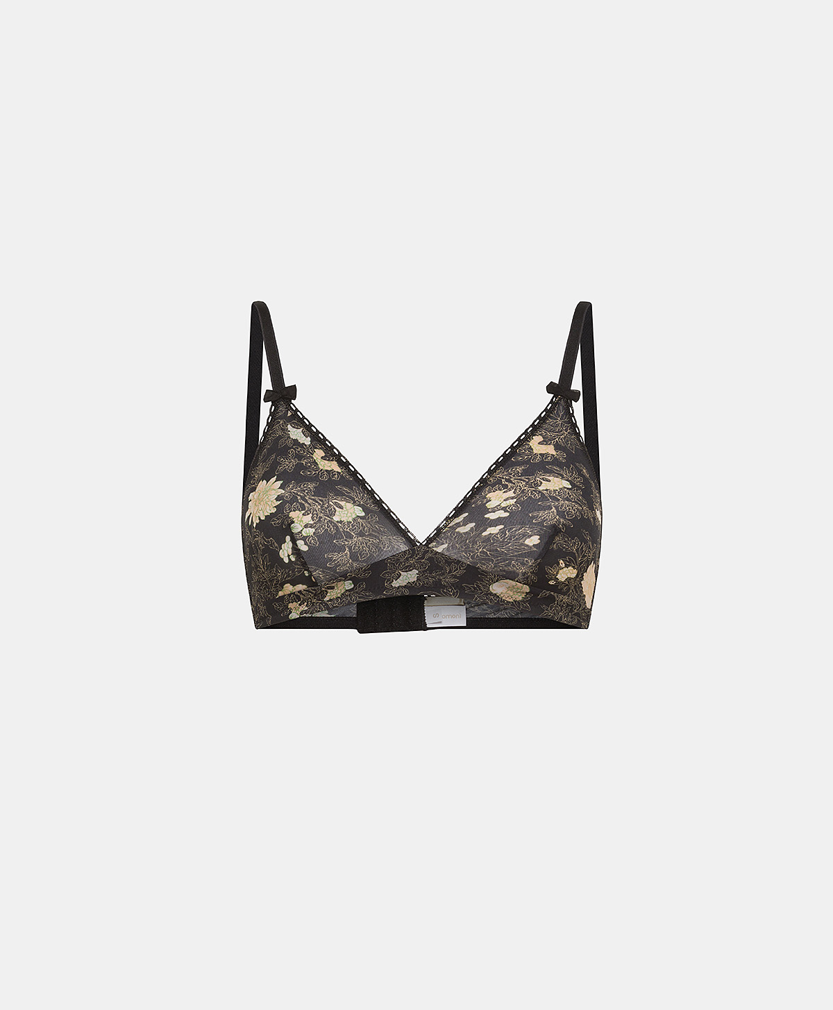 TUTU BRA IN PRINTED NYLON - BLACK/POWDER PINK - Underwear - Momonì