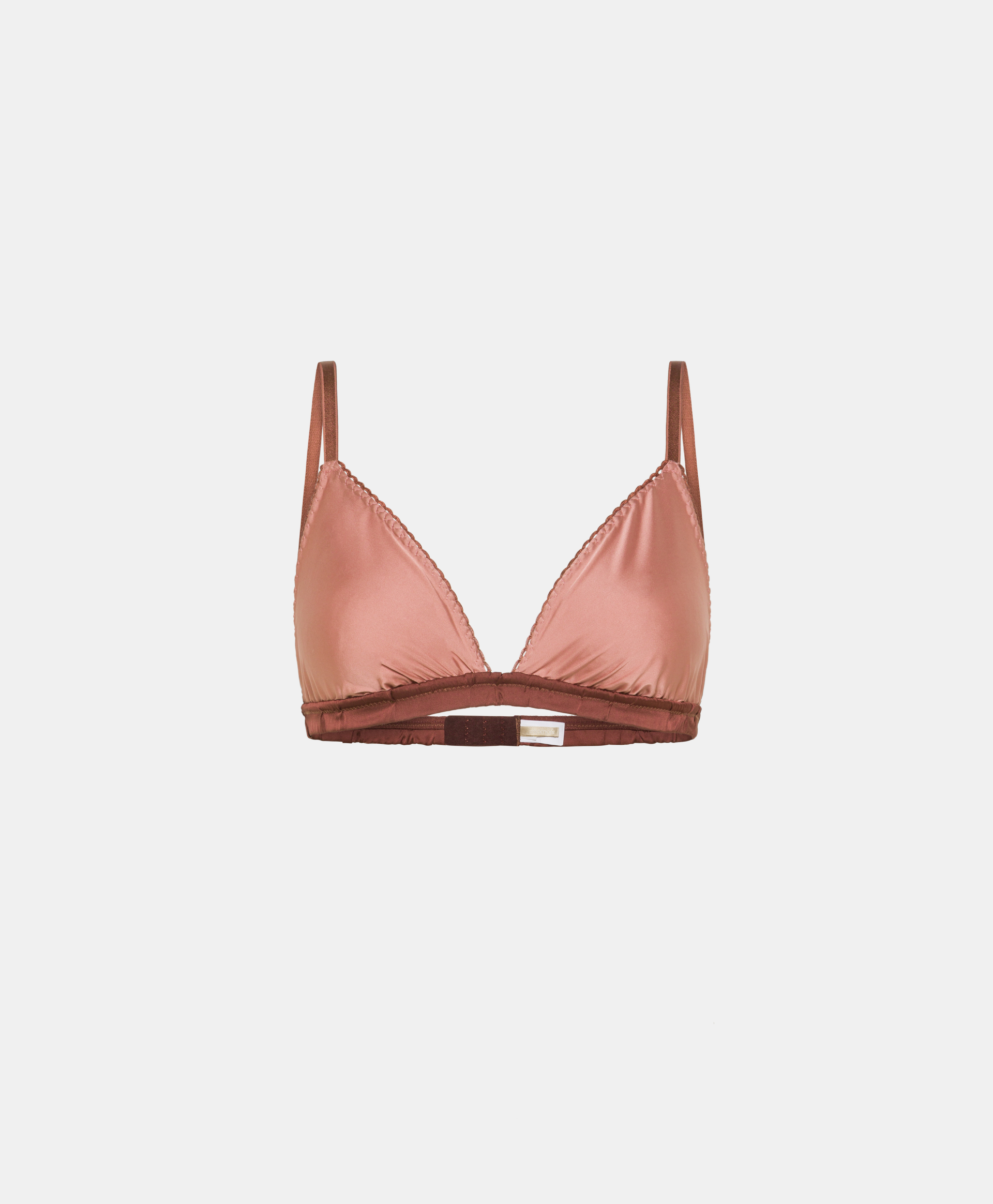 NENE BRA IN TWO-TONE SATIN - ANTIQUE PINK/BORDEAUX - Momonì