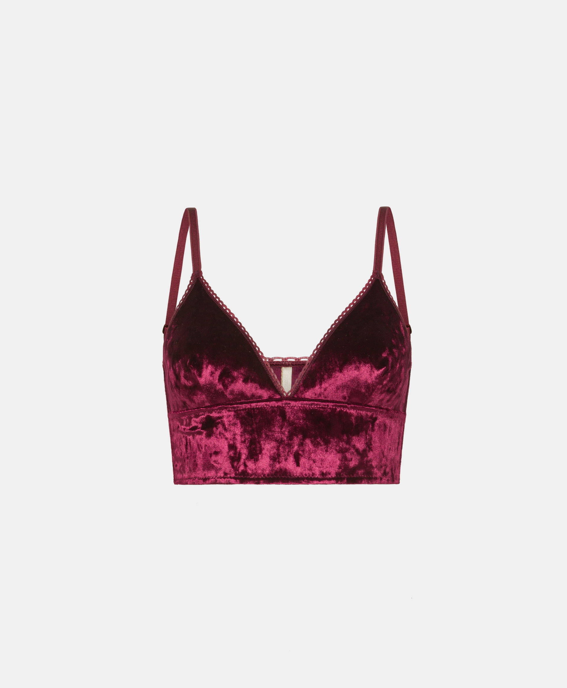 NIKKI BRA IN STRETCH VELVET - BORDEAUX - Underwear - Momonì