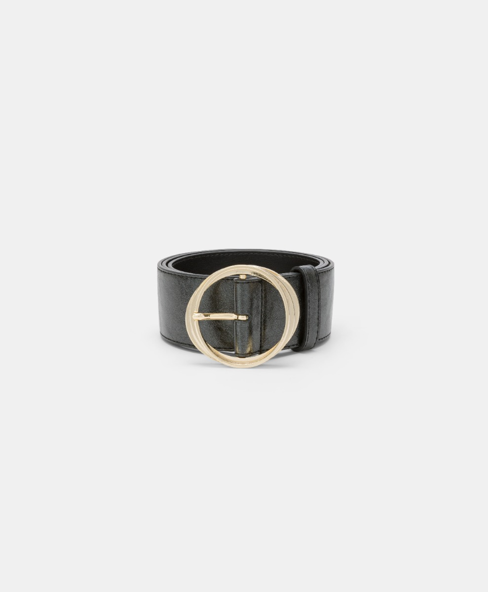 DANSHI BELT IN LAMINATED ECO-LEATHER - BLACK - Shoes and accessories - Momonì